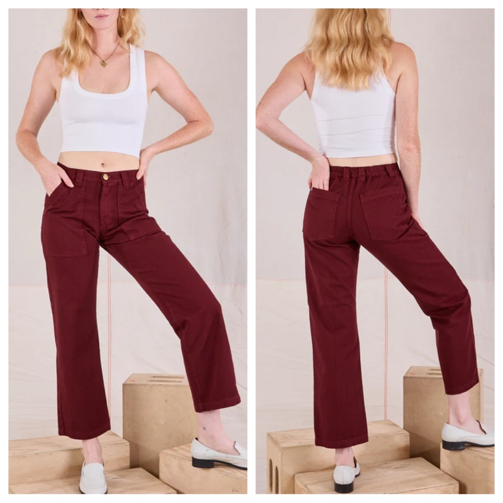 Big Bud Press mid-rise burgundy/pink work pants XXSP petite